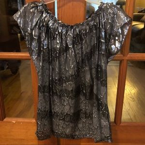 Michael Kors Leopard Print Shine Blouse, size 2P